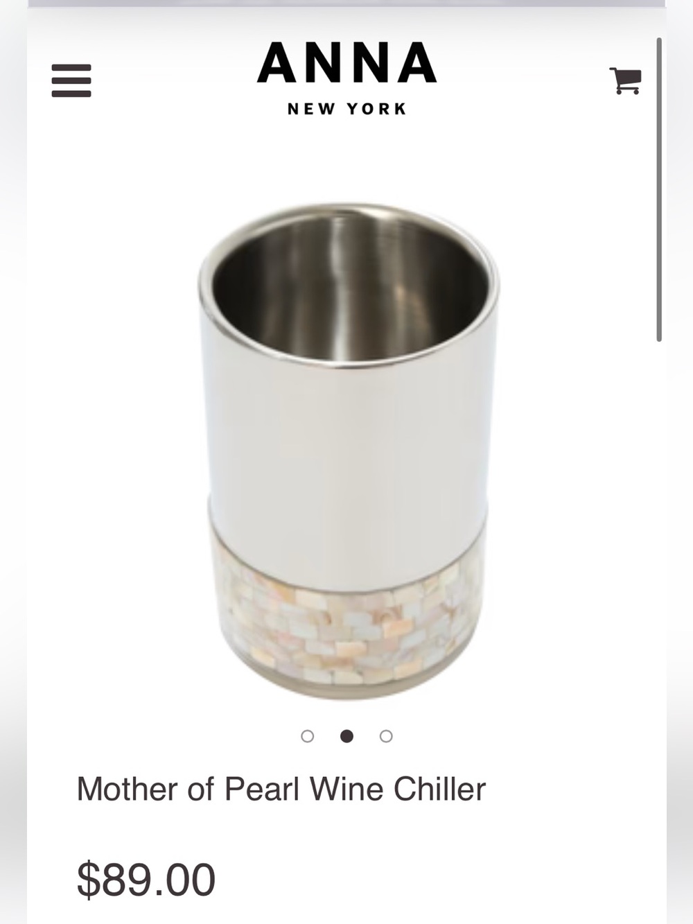 Anna New York Mother of Pearl Wine Chiller